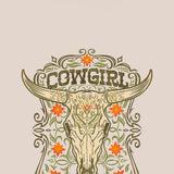 Simply Southern Cowgirl Vibes T-Shirt for Women in Washed Ecru
