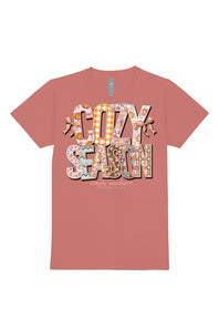 Womens Simply Southern Plus Size Cozy Season T-shirt for Women in Maple