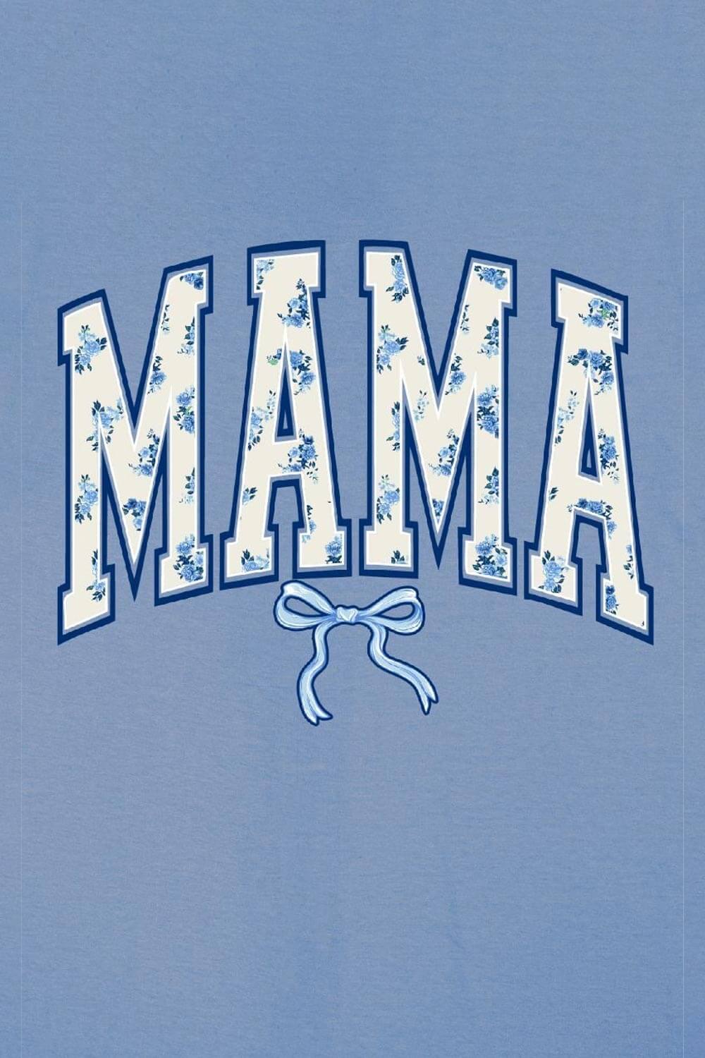 Womens Simply Southern Shirts Floral Mama T-Shirt for Women in Blue