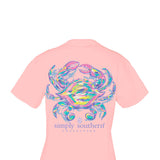 Simply Southern Plus Size Womens Crab T-Shirt for Women in Pink