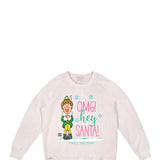Simply Southern Plus Size OMG! Santa Sweatshirt for Women in White