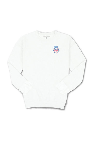Womens Simply Southern American Belle Fleece Sweatshirt for Women in White