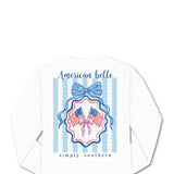 Womens Simply Southern American Belle Fleece Sweatshirt for Women in White