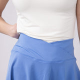 Simply Southern Crossed Waistband Skort for Women in Pool Blue