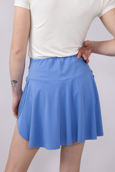Simply Southern Crossed Waistband Skort for Women in Pool Blue