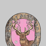 Simply Southern Plus Size Camo Deer Circle T-Shirt for Women in Heather Grey