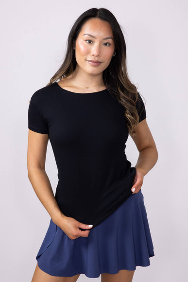 Simply Southern Womens Double Layer T-Shirt for Women in Black