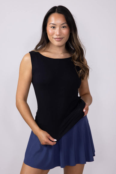 Womens Simply Southern Double Layer Tank Top for Women in Black