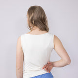 Simply Southern Double Layer Tank Top for Women in Pearl White