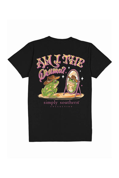 Simply Southern Womens Drama T-shirt for Women in Black
