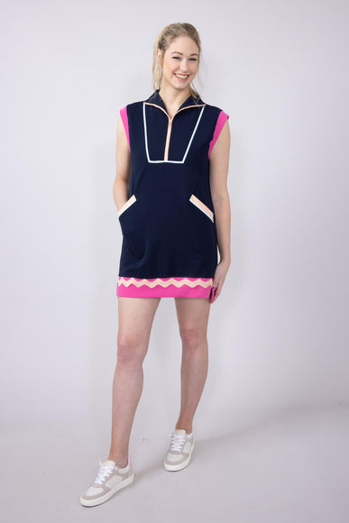Womens Simply Southern Quarter Zip Lounger Dress for Women in Royal Blue