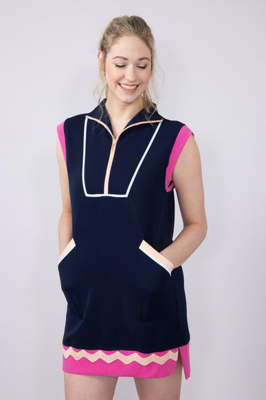 Womens Simply Southern Quarter Zip Lounger Dress for Women in Royal Blue