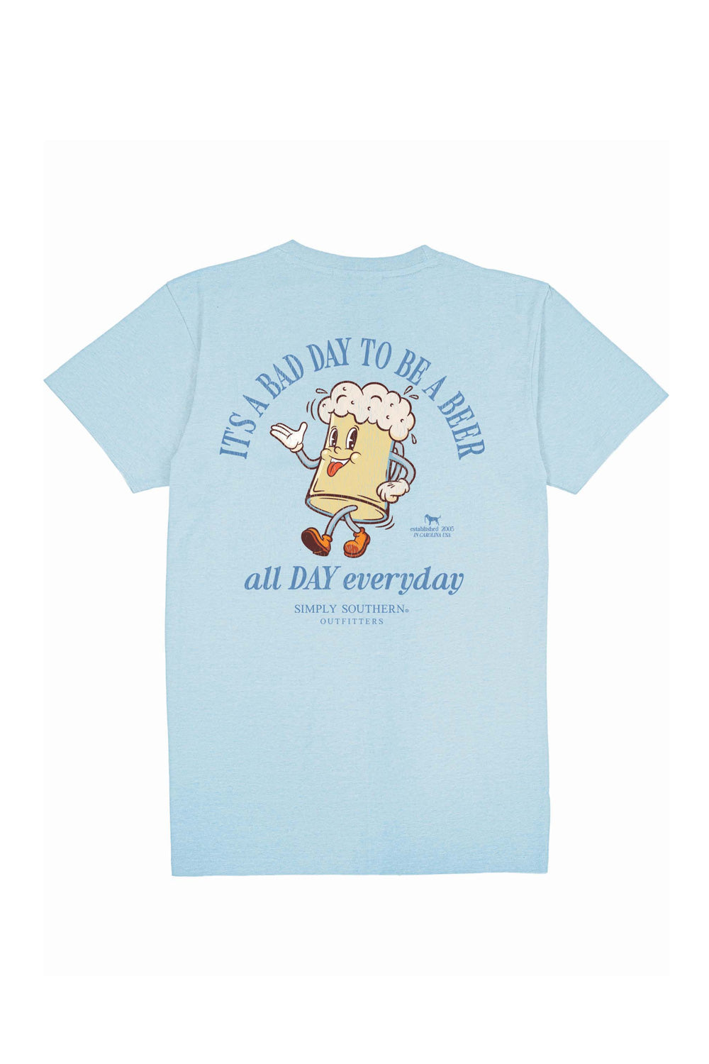 Simply Southern Mens Shirt Beer T-Shirt for Men in Ice