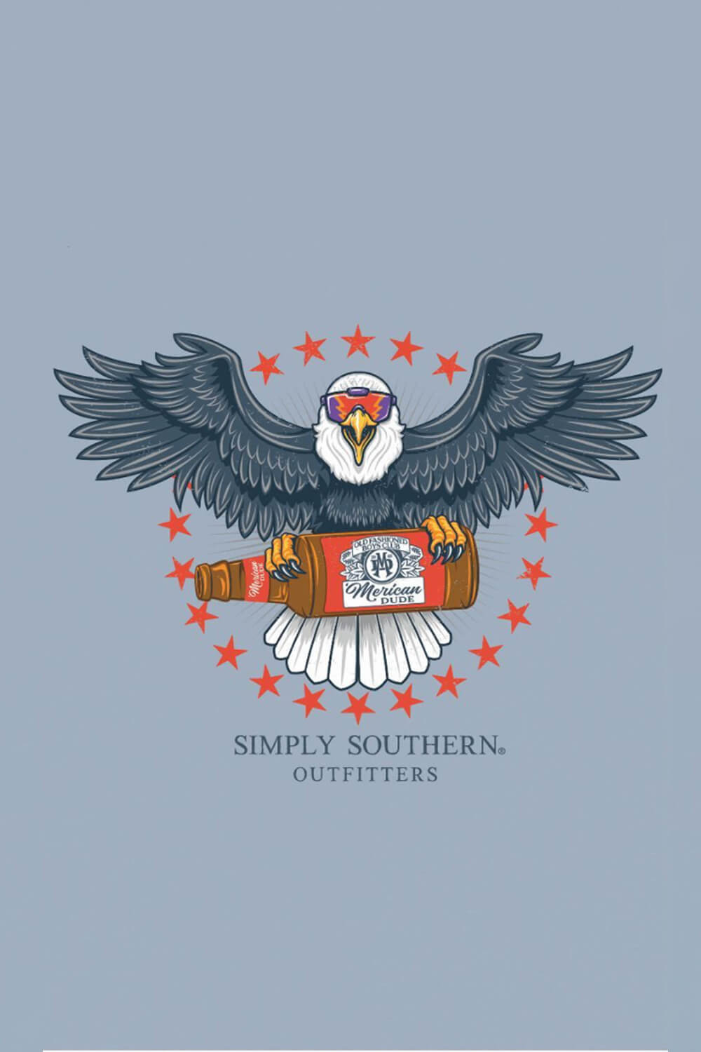 Simply Southern USA Eagle T-Shirt for Men in Blue