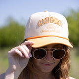 Simply Southern Embroidered Good Energy Hat for Women in Yellow