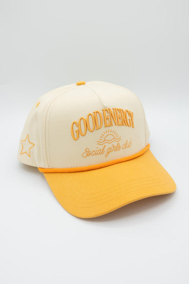Simply Southern Embroidered Good Energy Hat for Women in Yellow