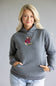 Simply Southern Womens Embroidered Dilara Boots Hoodie for Women in Charcoal Grey