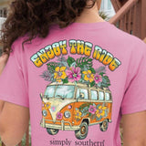 Simply Southern Shirts Enjoy The Ride T-Shirt for Women in Pink