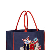Simply Southern Everyday USA Patch Canvas Tote Bag in Navy