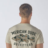 Simply Southern Mens Camo Fish T-Shirt for Men in Beige