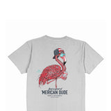Simply Southern Mens Shirts USA Flamingo T-Shirt for Men in Grey