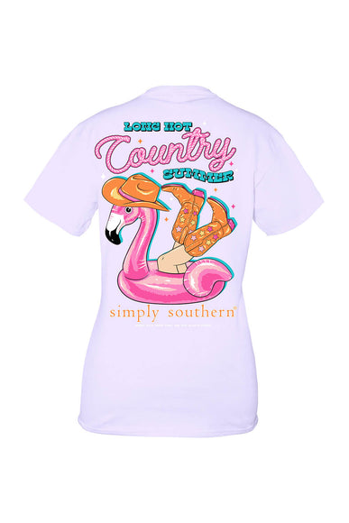 Simply Southern Womens Plus Size Flamingo T-Shirt for Women in Purple