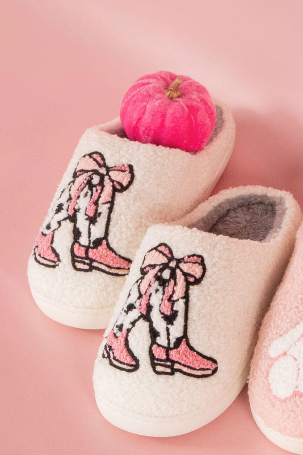 Simply Southern Fuzzy Boot Slippers for Women in Cream