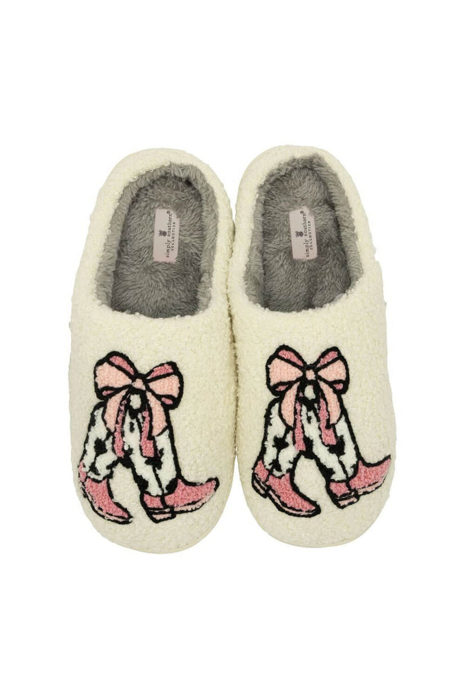 Simply Southern Fuzzy Boot Slippers for Women in Cream | PP