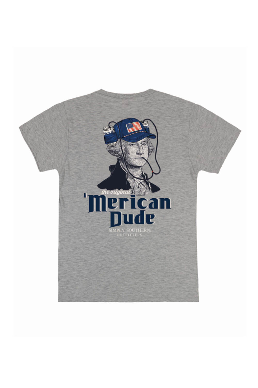 Simply Southern Men's Shirts USA George T-Shirt for Men in Grey