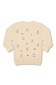 Womens Simply Southern Ghost and Bats Crewneck for Women in Sand