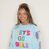Simply Southern Sparkle Girls Sweatshirt for Women in Light Blue