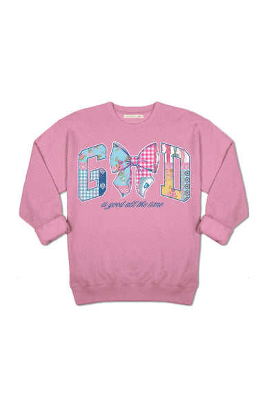 Simply Southern God Crewneck for Women in Pink