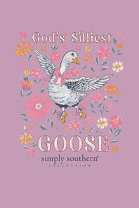 Girls Simply Southern Youth Goose T-Shirt for Girls in Purple