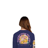 Simply Southern Youth Long Sleeve Happiness Bloom T-Shirt for Girls in Denim Heather 