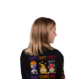 Simply Southern Youth Shirts Long Sleeve Hallo-Thanks-Mas T-Shirt for Girls in Black