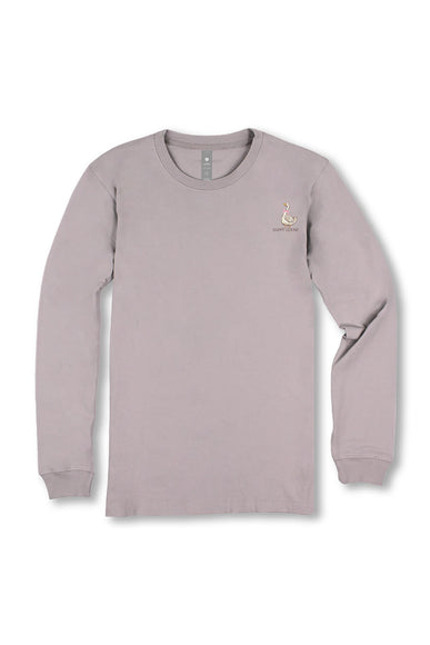 Simply Southern Plus Size Happy Goose Long Sleeve T-Shirt for Women in Grey