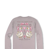 Simply Southern Happy Goose Long Sleeve T-Shirt for Women in Grey