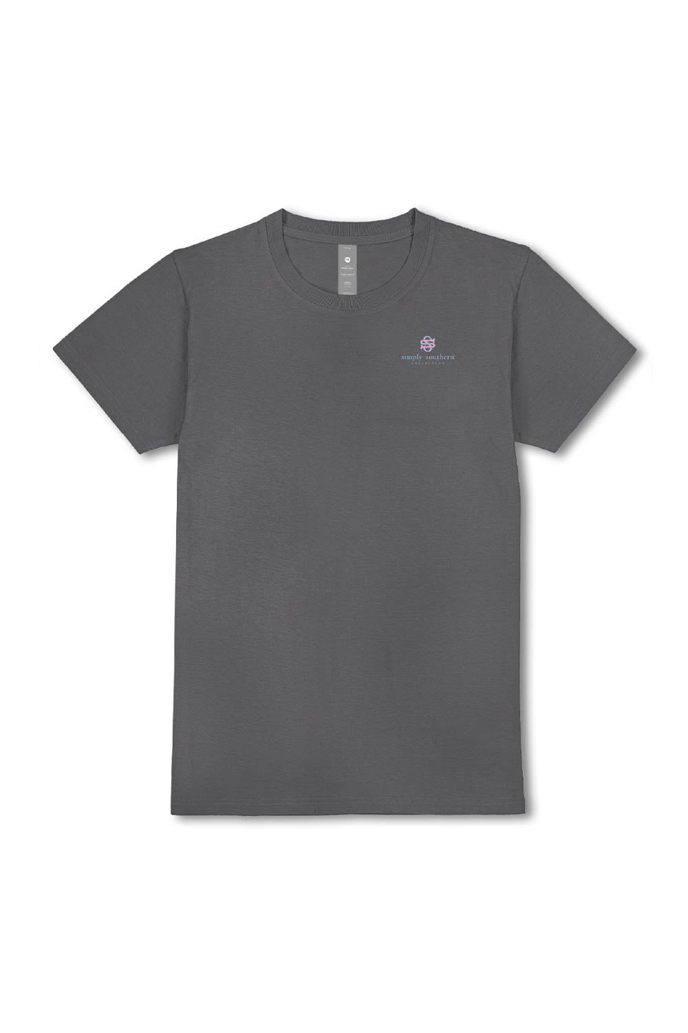 Simply Southern Plus Size Happiness Blooms T-Shirt for Women in Washed Charcoal 