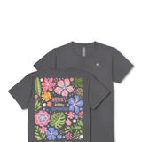 womens Simply Southern Shirts Happiness Blooms short Sleeve T-shirt for Women in Coal