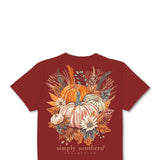 Simply Southern Fall Pumpkin Harvest T-shirt for Women in Carmine