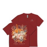 Simply Southern Fall Pumpkin Harvest T-shirt for Women in Carmine