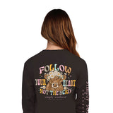 Simply Southern Long Sleeve Follow Your Heart T-Shirt for Women in Black