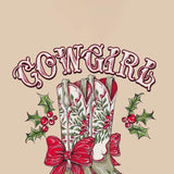 Simply Southern Plus Size Cowgirl Christmas Club T-Shirt for Women in Beige