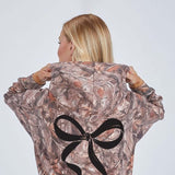 Simply Southern Black Bow Camo Hoodie for Women in Brown