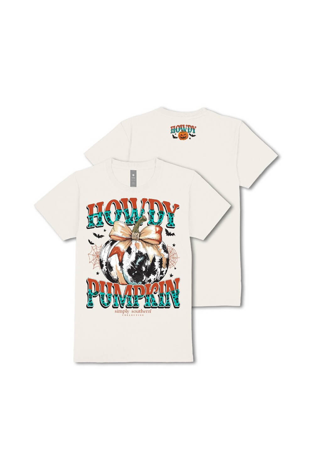 Simply Southern Youth Howdy Pumpkin T-Shirt for Girls in Linen