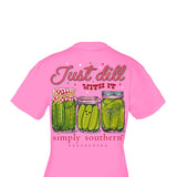 Girls Simply Southern Youth Just Dill With It T-Shirt for Women in Pink