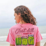 Simply Southern Womens Just Dill With It T-Shirt for Women in Pink