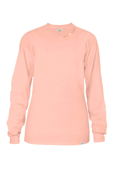 Simply Southern Plus Size Long Sleeve Kind Word T-Shirt for Women in Reef