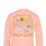 Simply Southern Plus Size Long Sleeve Kind Word T-Shirt for Women in Reef