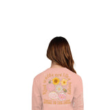 Simply Southern Youth Long Sleeve Kind Word T-Shirt for Girls in Reef